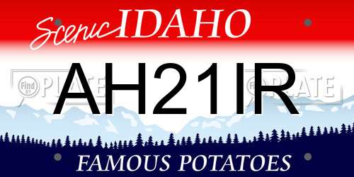 AH21IR Idaho License Plate