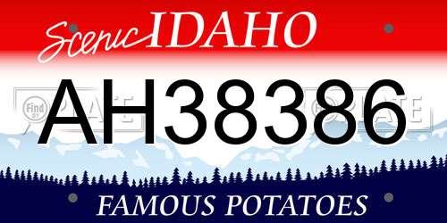 AH38386 Idaho License Plate