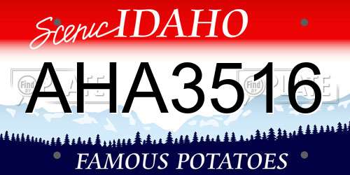 AHA3516 Idaho License Plate