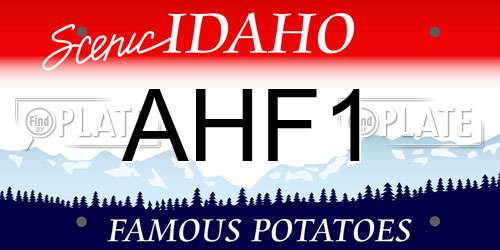 AHF1 Idaho License Plate
