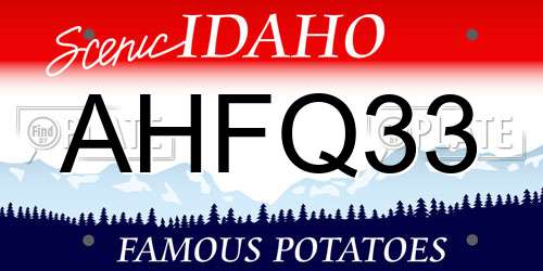 AHFQ33 Idaho License Plate
