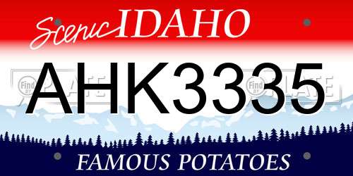 AHK3335 Idaho License Plate