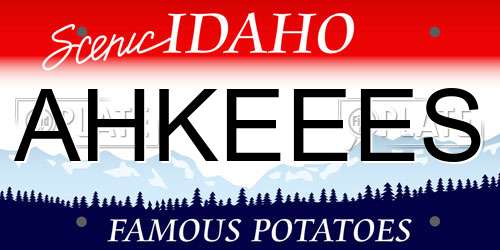 AHKEEES Idaho License Plate