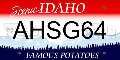 AHSG64 Idaho License Plate