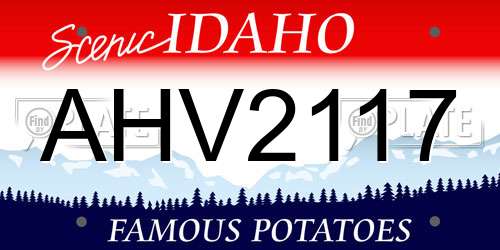 AHV2117 Idaho License Plate
