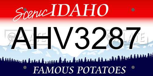 AHV3287 Idaho License Plate