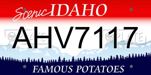 AHV7117 Idaho License Plate