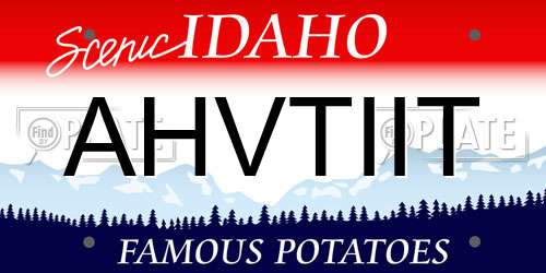 AHVTIIT Idaho License Plate