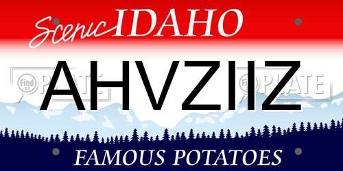 AHVZIIZ Idaho License Plate