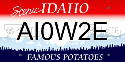 AI0W2E Idaho License Plate