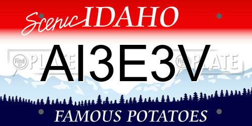 AI3E3V Idaho License Plate