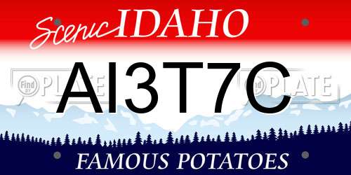 AI3T7C Idaho License Plate