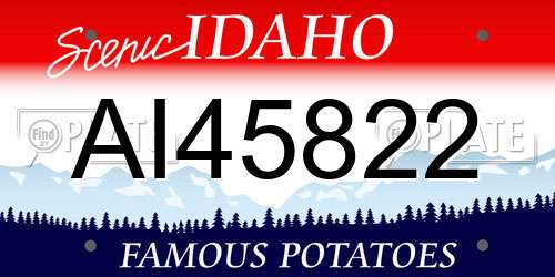 AI45822 Idaho License Plate