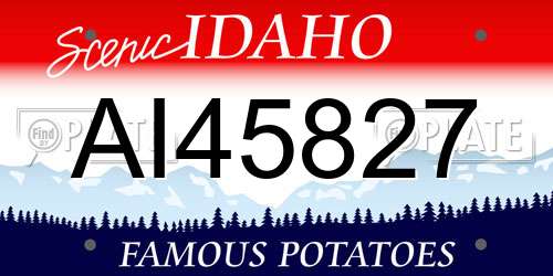 AI45827 Idaho License Plate