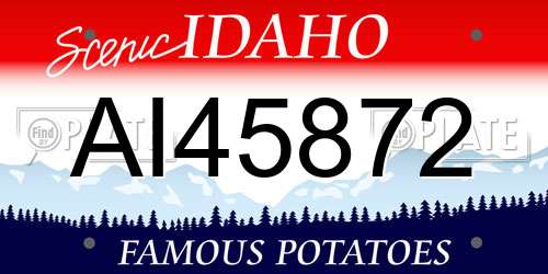 AI45872 Idaho License Plate