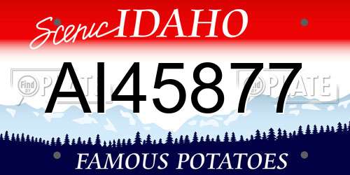 AI45877 Idaho License Plate