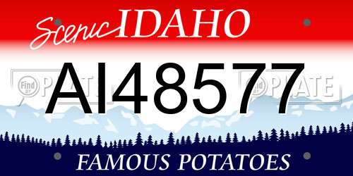 AI48577 Idaho License Plate