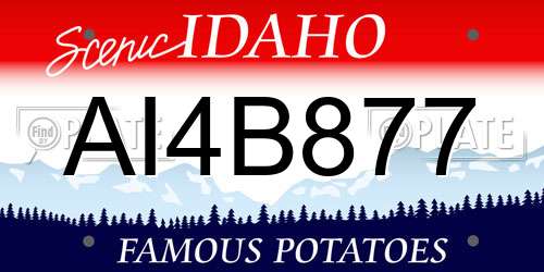 AI4B877 Idaho License Plate