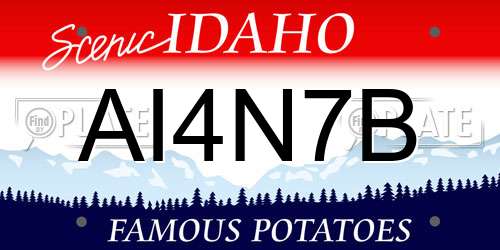 AI4N7B Idaho License Plate