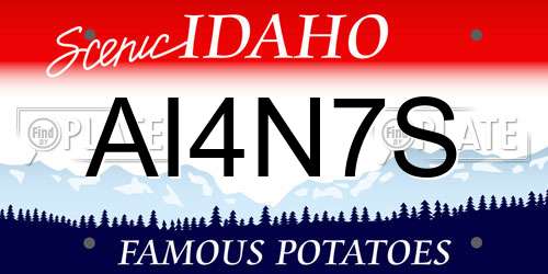 AI4N7S Idaho License Plate