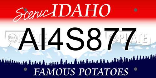 AI4S877 Idaho License Plate