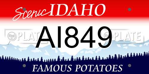 AI849 Idaho License Plate