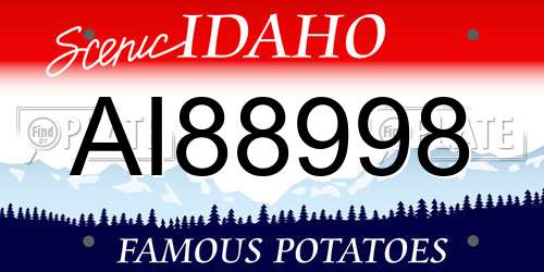 AI88998 Idaho License Plate