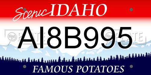 AI8B995 Idaho License Plate
