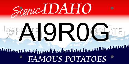 AI9R0G Idaho License Plate
