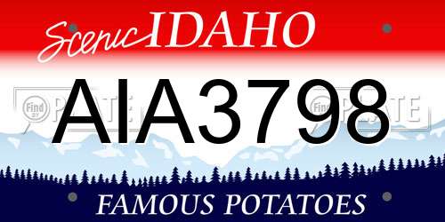 AIA3798 Idaho License Plate