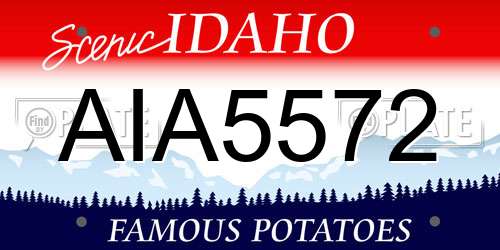AIA5572 Idaho License Plate