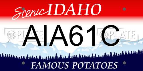 AIA61C Idaho License Plate