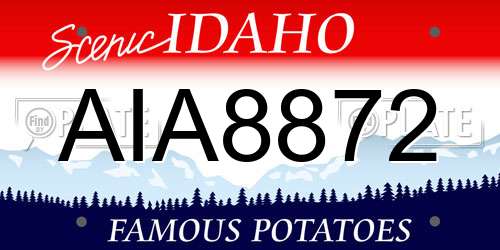 AIA8872 Idaho License Plate
