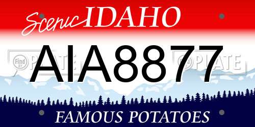 AIA8877 Idaho License Plate