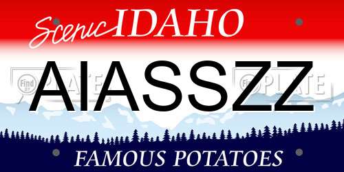 AIASSZZ Idaho License Plate