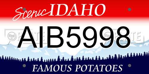 AIB5998 Idaho License Plate