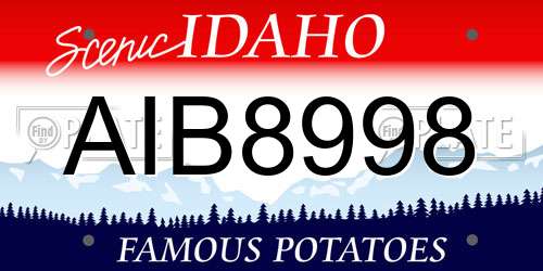 AIB8998 Idaho License Plate