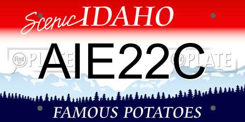 AIE22C Idaho License Plate