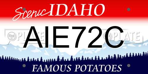 AIE72C Idaho License Plate