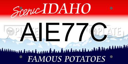 AIE77C Idaho License Plate