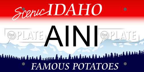 AINI Idaho License Plate