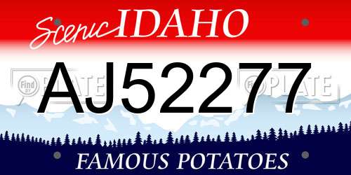 AJ52277 Idaho License Plate