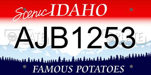 AJB1253 Idaho License Plate