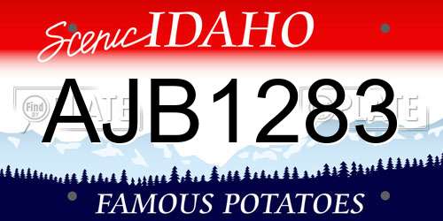 AJB1283 Idaho License Plate