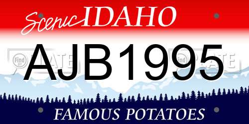 AJB1995 Idaho License Plate