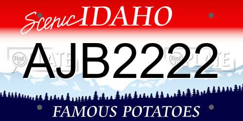 AJB2222 Idaho License Plate