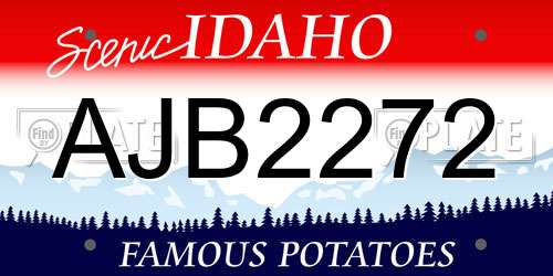 AJB2272 Idaho License Plate