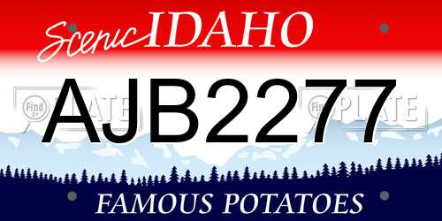 AJB2277 Idaho License Plate