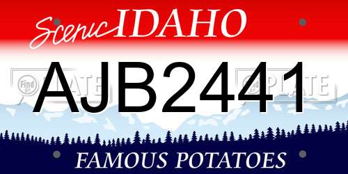 AJB2441 Idaho License Plate