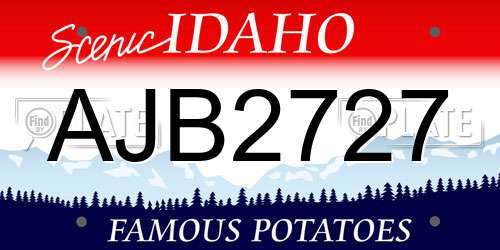 AJB2727 Idaho License Plate